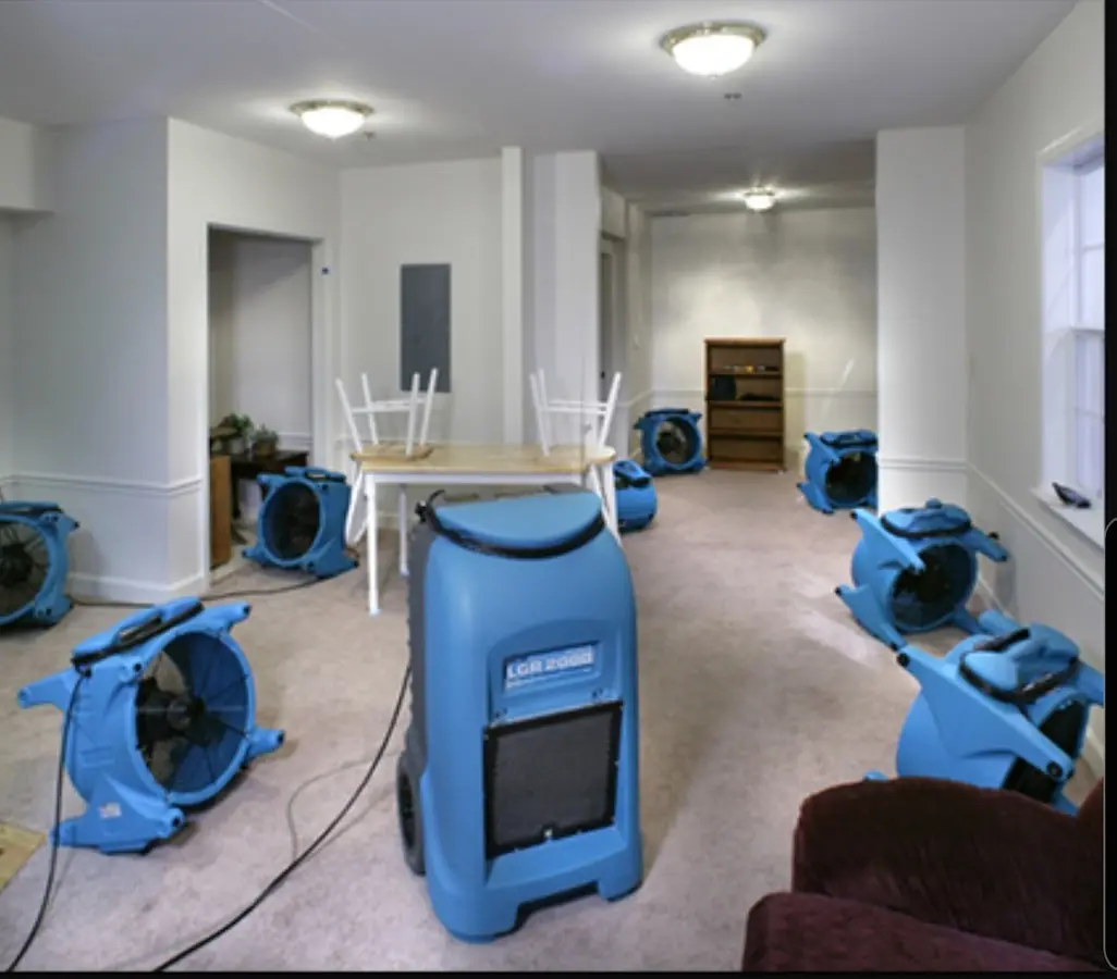 Air movers and dehumidifier setup for Water Extraction & Removal in Piscataway